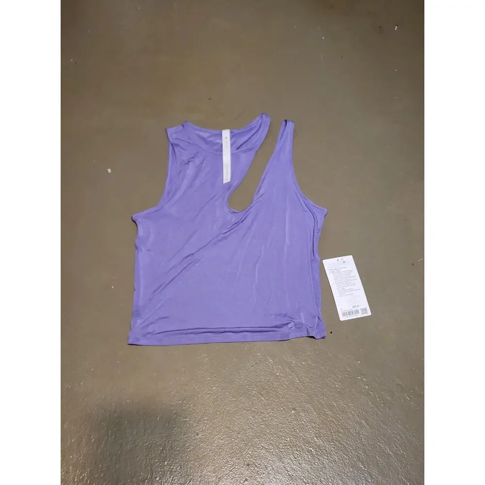 NWT Lululemon Shoulder Cut-Out Yoga Tank Top in Dark‎ Lavender Women's Size 8